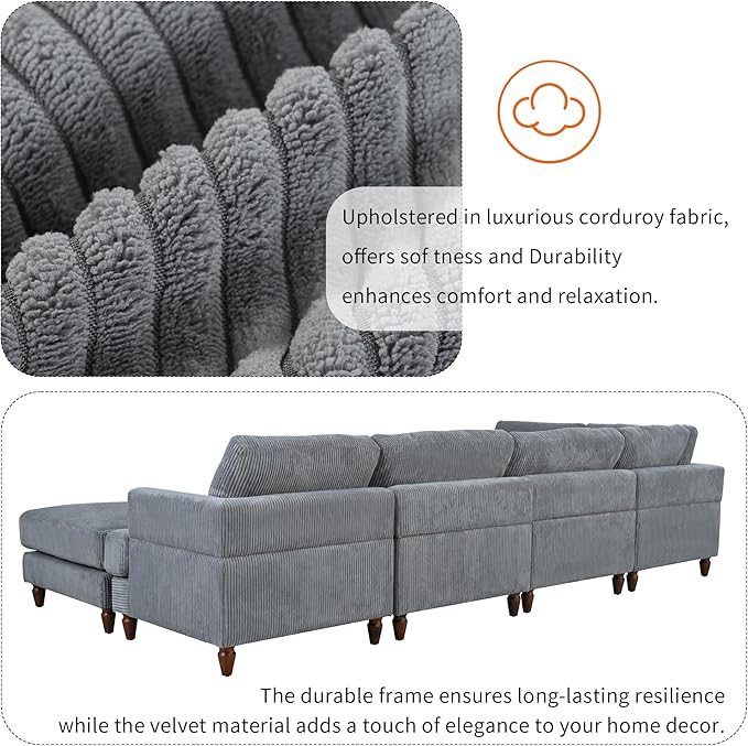97.2 Inch L Shaped Modular Sectional Sofa - Image 4
