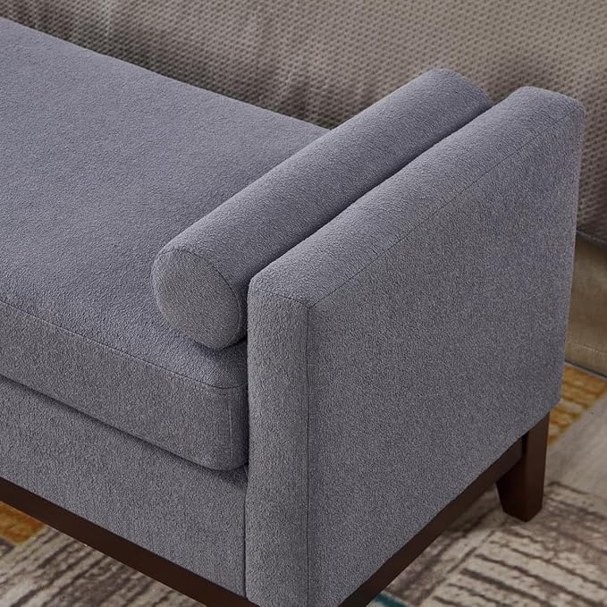 24KF Large Upholstered Boucle Fabric Ottoman - Image 6
