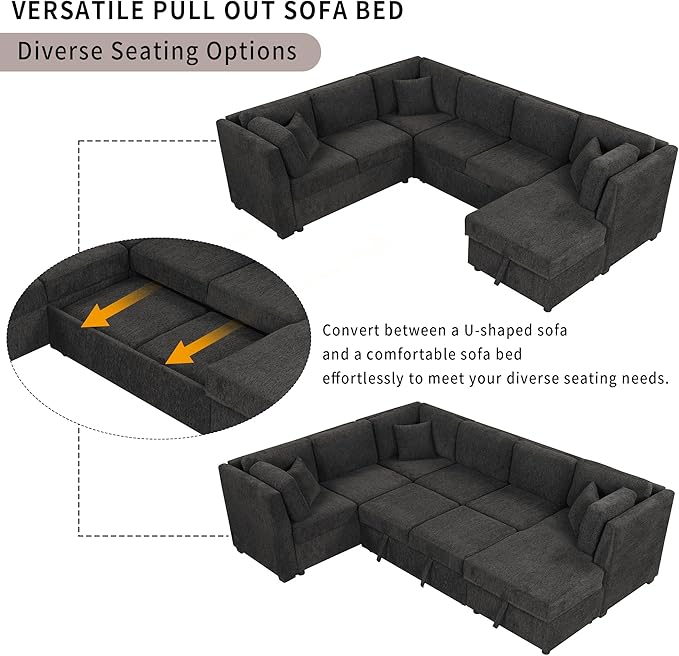 Ball & Cast 108.6" Sleeper Sectional Pull Out Sofa - Image 9