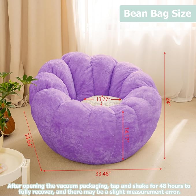 Pumpkin Bean Bag Sofa Chair, Bean Bag Chair - Image 2