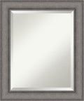 Amanti Art Grey Wall Mirror 25x21 Burnished Concrete Rectangle Bathroom Mirror by AmantiArt