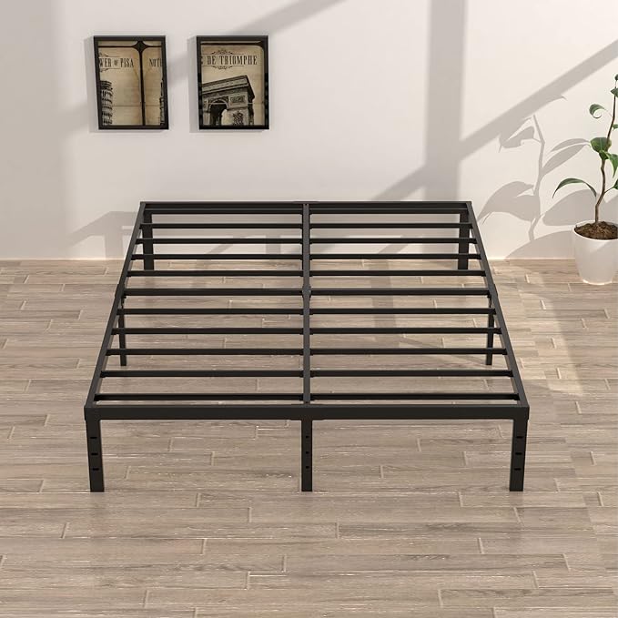 King Bed Frame No Box Spring Needed, 14 Inch Heavy Duty King Platform Bed Frame - Image 4