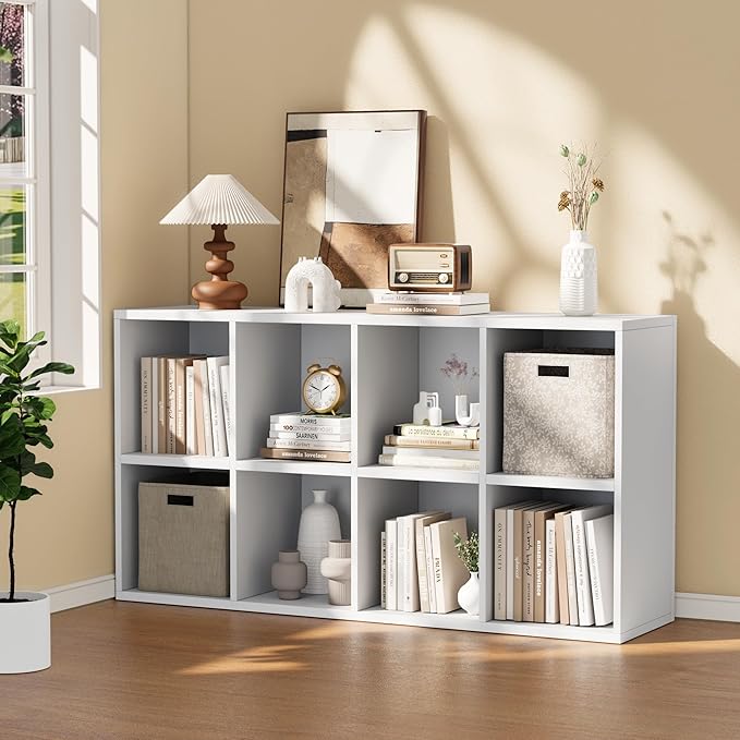 YESHOMY 8 Cube Bookcase, Open Frame 2-Tier Book Shelf, Bookshelf Storage - Image 3