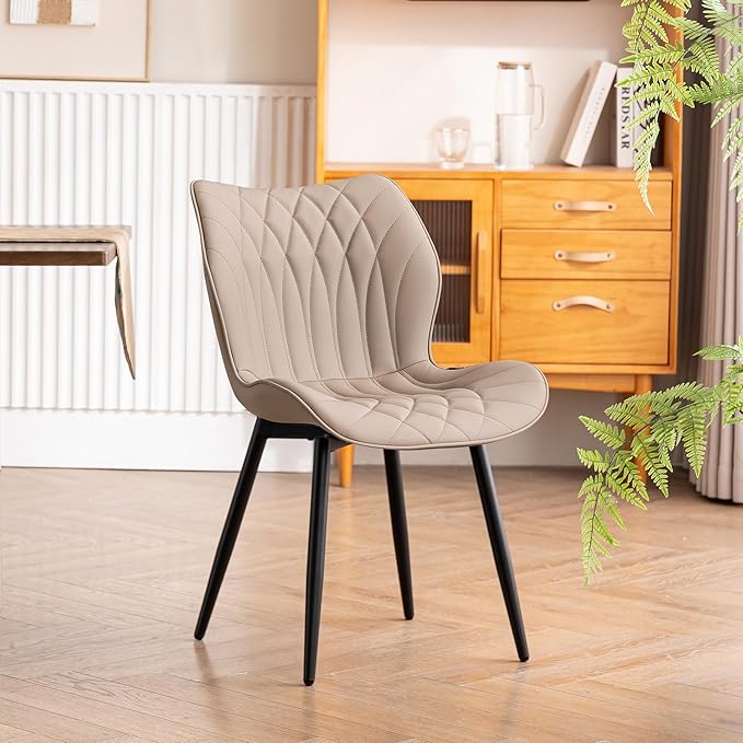 YOUNIKE Dining Chairs Set of 2, Upholstered Leather Kitchen Dining Room Chairs - Image 8