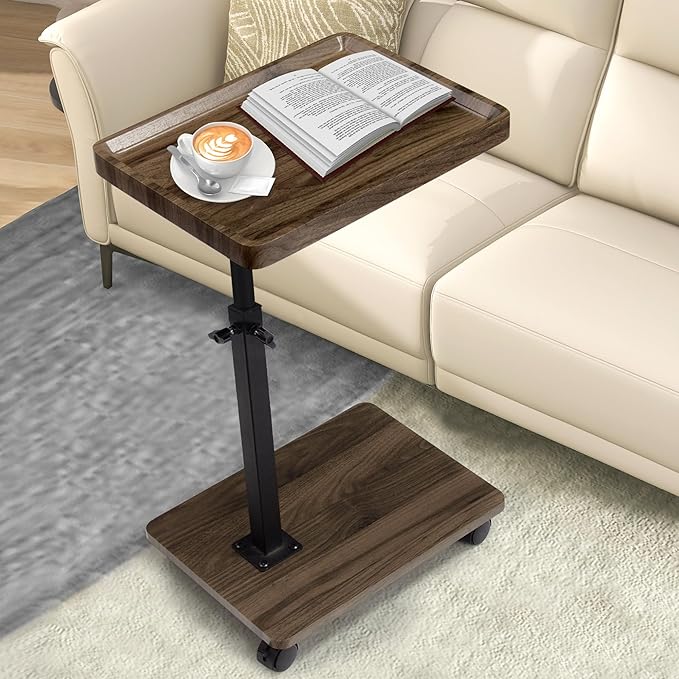 Aoligrace C Table End Table Adjustable Height, 360° Swivel Side Table by Aoligrace