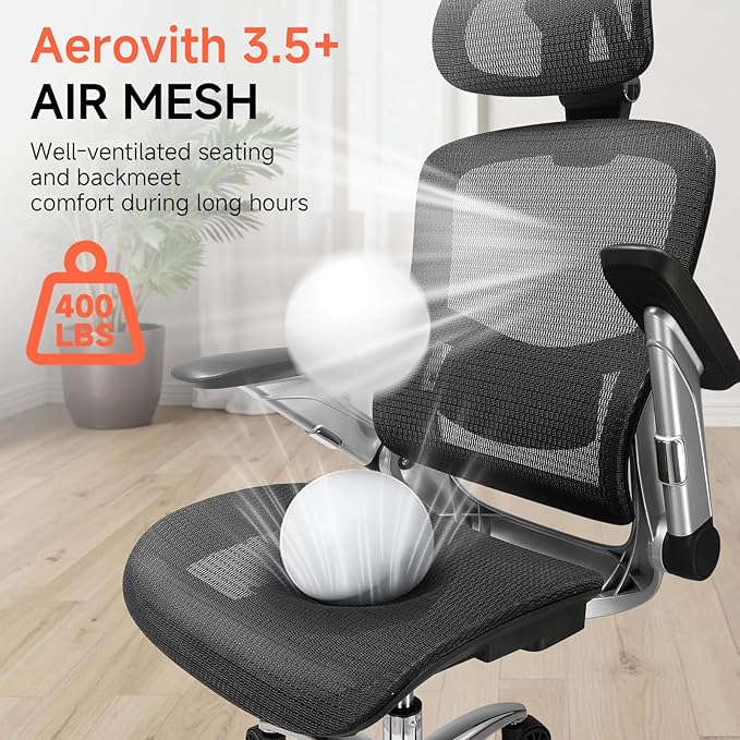 COMHOMA Big and Tall Ergonomic Mesh Office Chair, High Back Home Desk Chair - Image 8