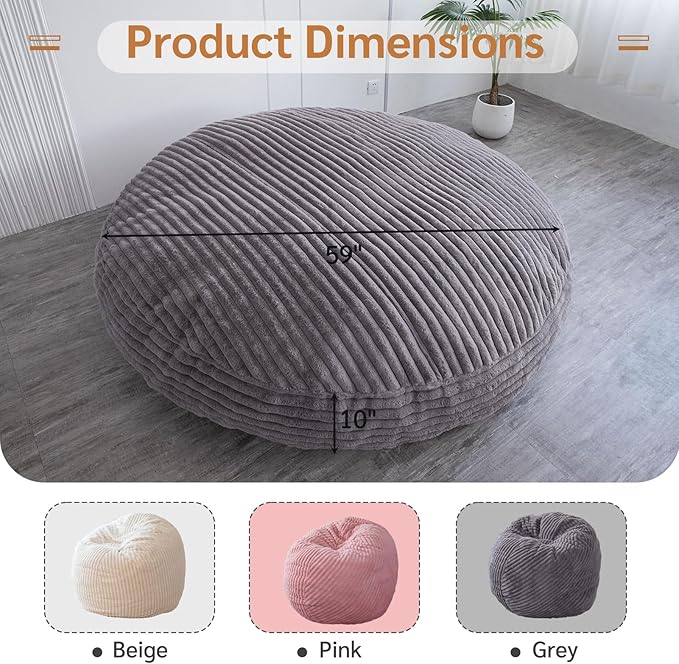 BYBYME 3 in 1 Bean Bag Chairs, Bean Bag Bed - Image 7