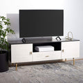 SAFAVIEH Genevieve TV Stand for up to 65" Flatscreen – Black & White Washed by SAFAVIEH