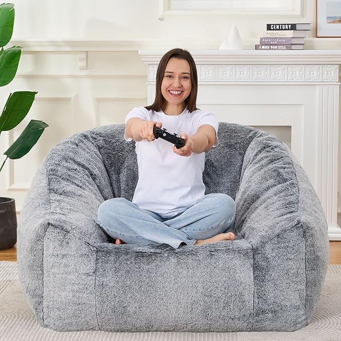 Bean Bag Chairs for Adults, Giant Beanbag Sofa Comfy Reading Chair, Oversized by Unknown