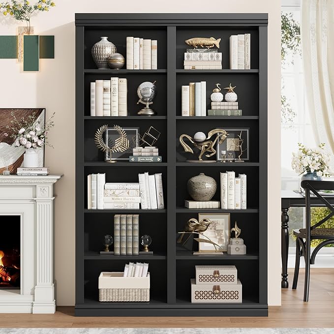 74.5" Tall Bookshelf with Double Storage, Extra Large Bookshelf, 6-Tier Double - Image 7
