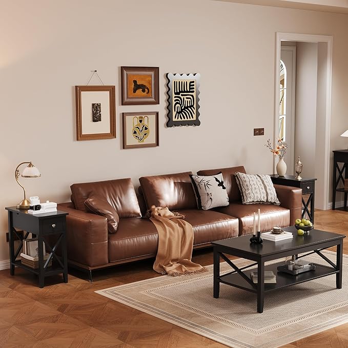 ChooChoo End Table Set of 2, Flip Top Narrow End Table - Image 4