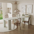 118" Extendable Dining Table for 6-10 Person, Wooden Folding Narrow Dining Room by Curtainboro