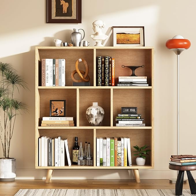 Shintenchi Cube Storage Organizer, 3 Tier Mid-Century Bookcase - Image 2