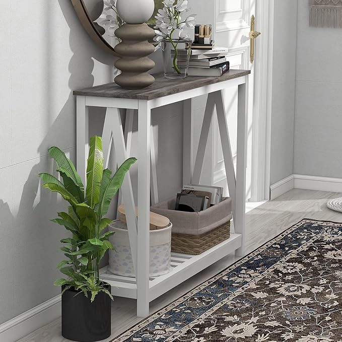 Farmhouse Console Table for Entryway, 39.3 Inch Sofa Table - Image 3