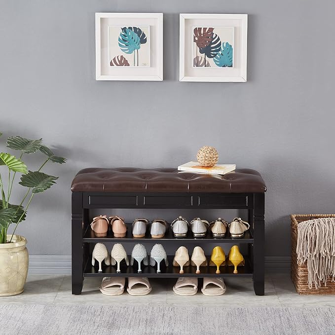 Shoe Storage Bench, Entryway Shoe Rack - Image 5