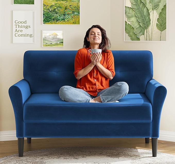 Small Sofa Couch, Soft Velvet Love Seat Couches, Small Couch - Image 9