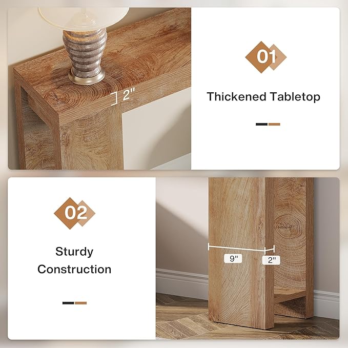 Tribesigns 70.9-Inch Extra Long Console Table, Farmhouse Wood Sofa Table Behind - Image 7