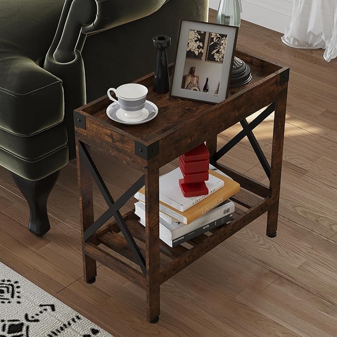 Narrow Side Table, Slim End Table, Sofa Side Table, End Table Nightstand - Image 2