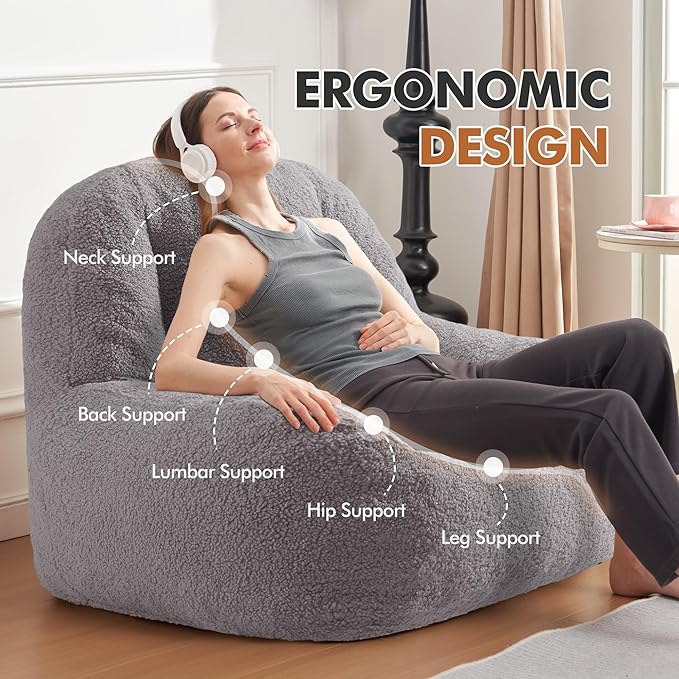 Homguava Bean Bag Chairs for Adults, Giant Beanbag Couch Adult Bean Bag Chair - Image 3