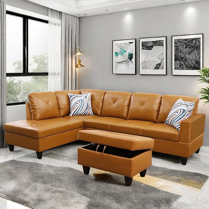 Modular Leather Sectional Couch, L Shaped Couch - Image 4