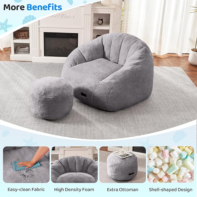 HABUTWAY Bean Bag Chair, Giant Bean Bag Chairs - Image 5