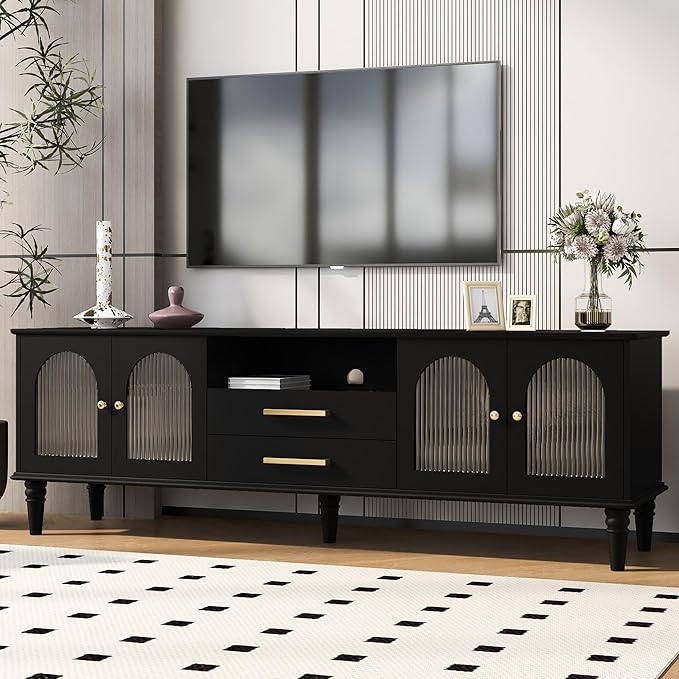 Merax 68.9'' TV Stand for TVs up to 75 Inches, Entertainment Center Media - Image 4