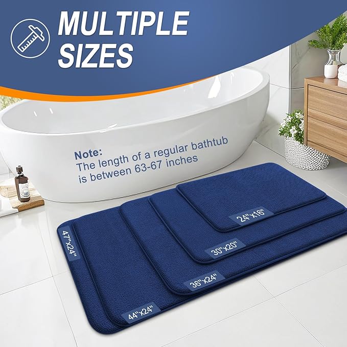 OLANLY Thick Memory Foam Bath Mat Rug 47x17, Extra Soft Absorbent Bathroom Rug - Image 5