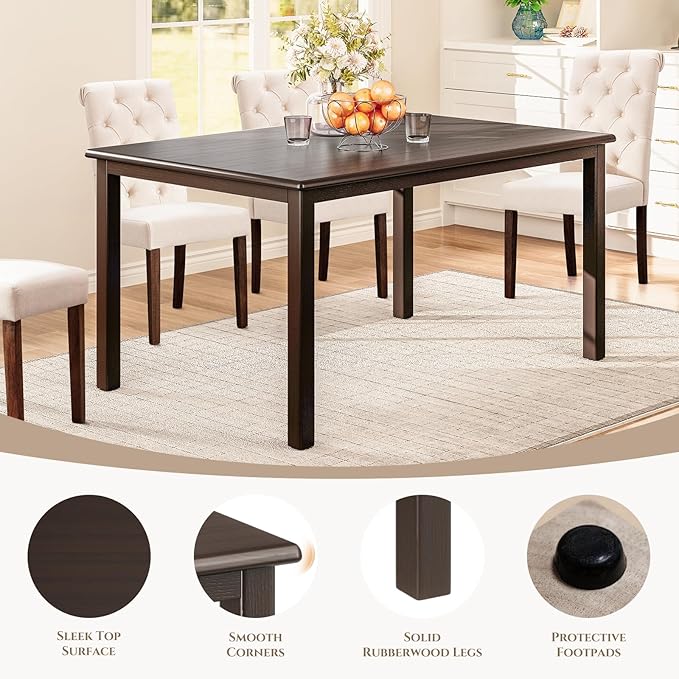 COLAMY 60 Inch Rectangular Kitchen Dining Table - Image 2