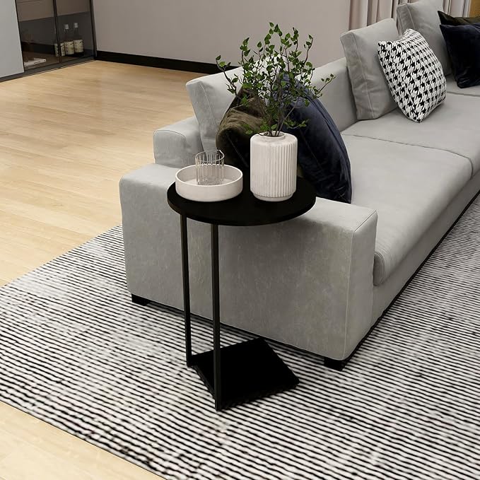 HDANI C Shaped End Table Set of 2, Couch Side Table That Slide Under, C Table - Image 4