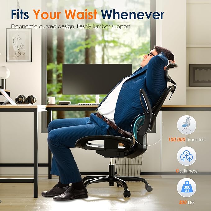 GABRYLLY Ergonomic Mesh Office Chair, Adjustable Home Desk Chair - Image 3