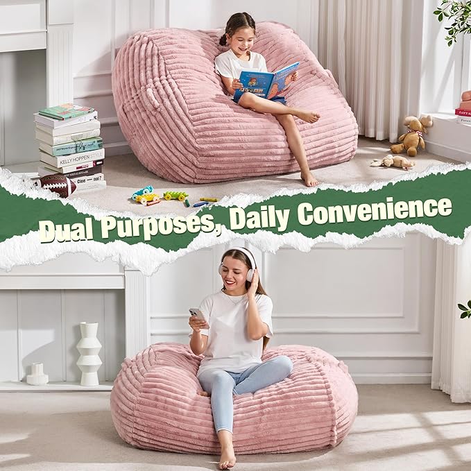 Hobestluk 3FT Bean Bag Chairs Adult Bean Bag - Image 6