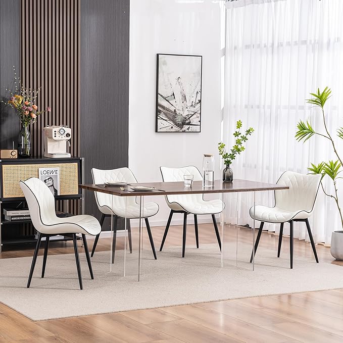YOUNIKE Dining Chairs Set of 2, Upholstered Faux Leather Dining Room Chairs - Image 7