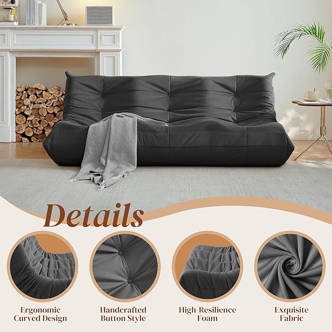 Bean Bag Chair, Large Fireside Chair Bean Bag Sofa - Image 4