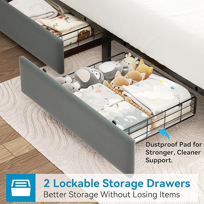 Full Upholstered LED Bed Frame - Image 5
