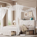 Queen Upholstered Canopy Bed Frame by KeyluvHome