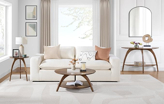 Martin Svensson Home Round Wood Walnut Brown 20" Living Room End Side Accent - Image 6