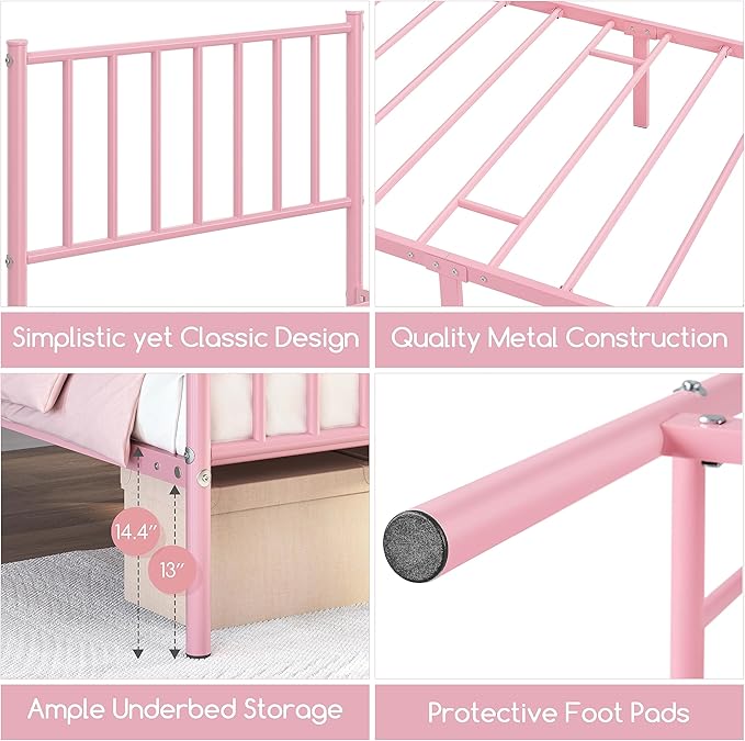 Yaheetech Twin Size Bed Frame Metal Platform Bed Frame Mattress Foundation - Image 8