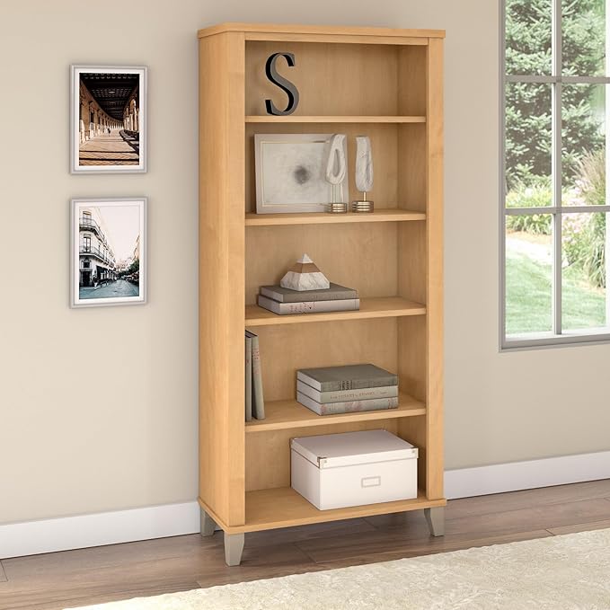 Bush Furniture WC81465 Bookcase, Large Book Living Room, Home Office, or - Image 2