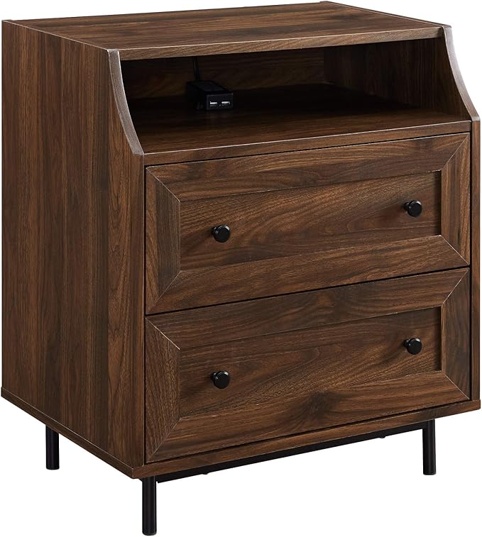 Florence 22 Inch 2 Drawer Open Top Side Table by WalkerEdison