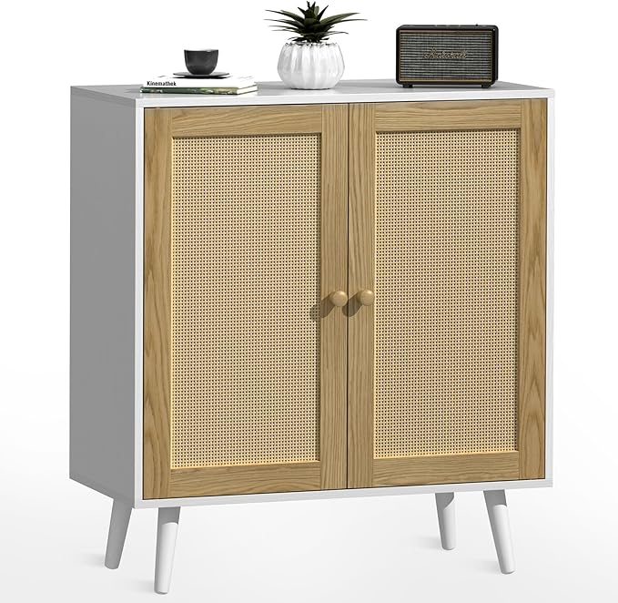 Rattan Storage Cabinet, Small Sideboard Buffets Storage Cabinet - Image 9