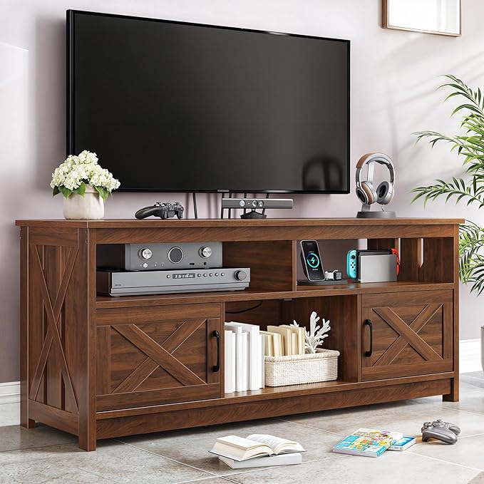 YITAHOME TV Stand for 65/55 Inch TV, Farmhouse Entertainment Center by YITAHOME