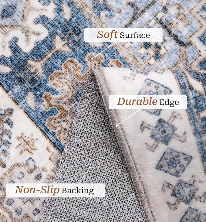 zesthome 8x10 Area Rugs for Living Room, Non-Slip Backing Washable Rugs - Image 4