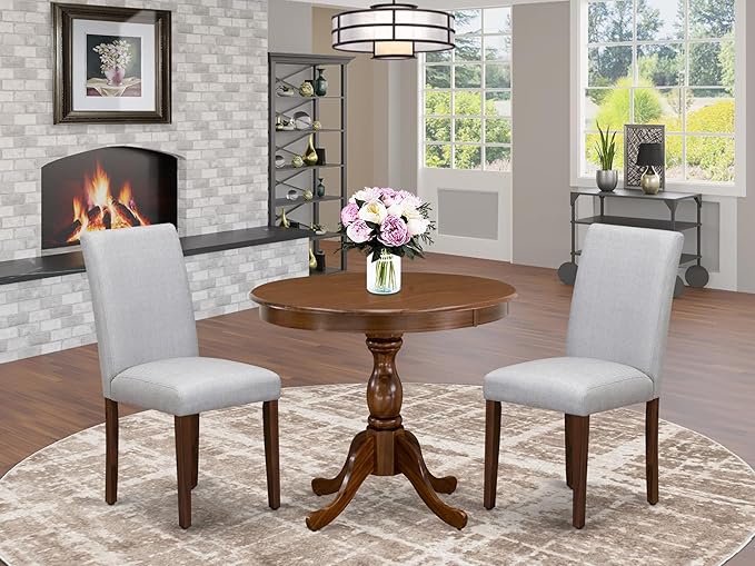 East West Furniture AMAB3-AWA-05 3 Piece Kitchen Table Set - Image 2