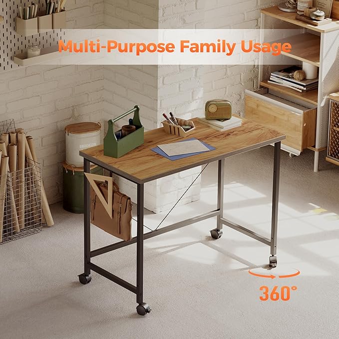 Rolling Computer Desk with Wheels, Gaming Desk - Image 8