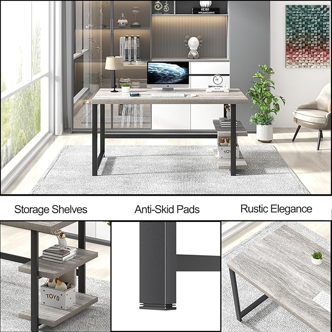 FOLUBAN Computer Desk, Modern Home Office Desk - Image 6