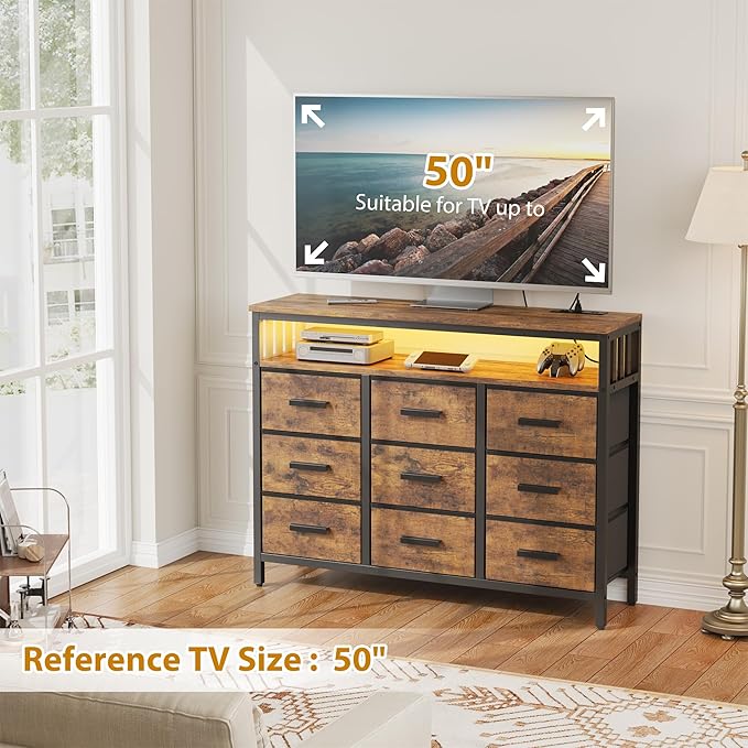 9 Drawer Dresser TV Stand up to - Image 7