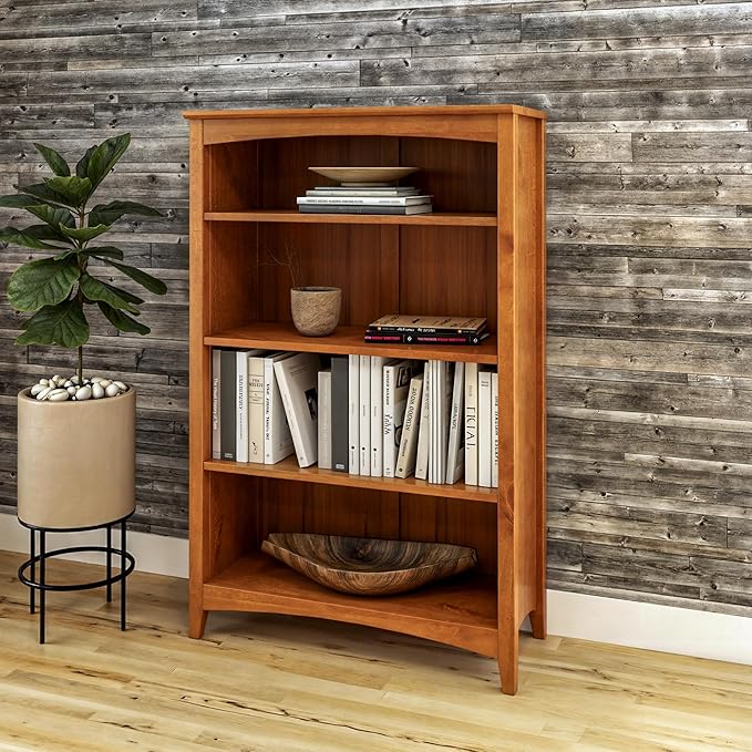 Shaker Style 4 Shelf Bookcase / Solid Wood / 48" High / Adjustable Shelving / - Image 8