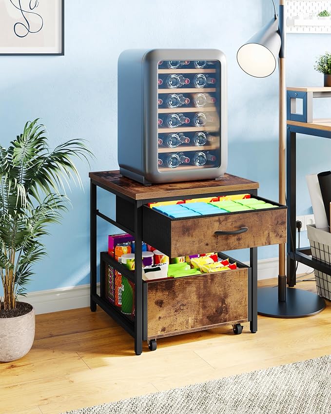 End Table, 19.7 Inch Square Side Table, Mini Fridge Stand - Image 8