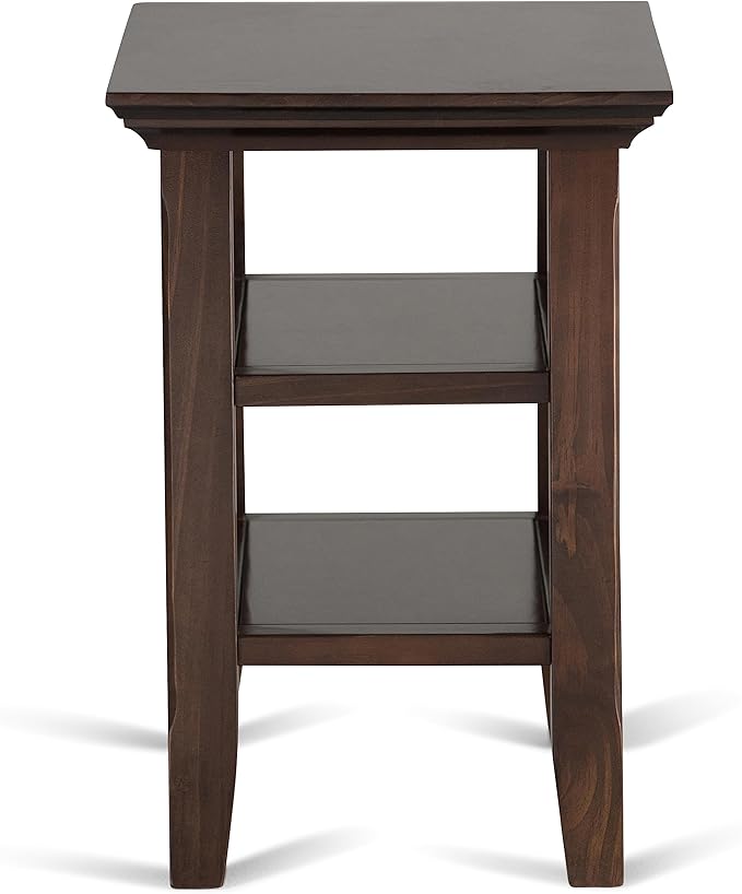 SIMPLIHOME Acadian 14-inch Wide Solid Wood Narrow End Table in Brunette Brown - Image 7
