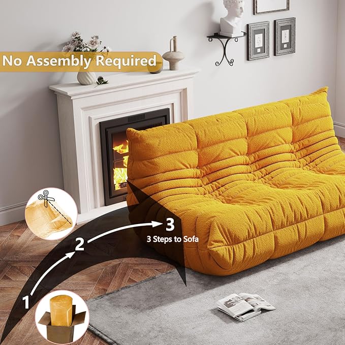 Bean Bag Chairs for Adults, BeanBag Reading Chair Memory Foam Couch 3-Seater - Image 5